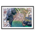 Polignano a Mare, Italy, Horizontal Print, black Victorian Ash frame