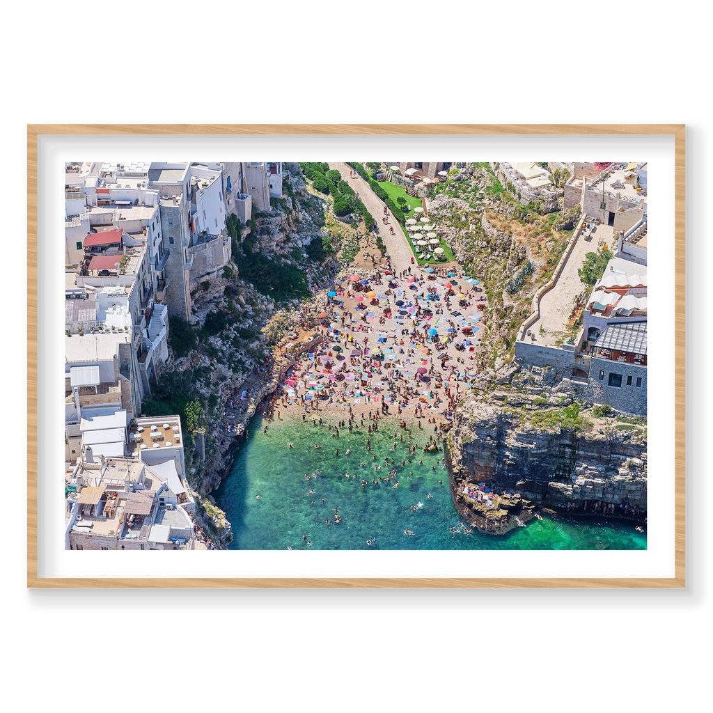 Polignano a Mare, Italy, Horizontal Print, natural Victorian Ash frame