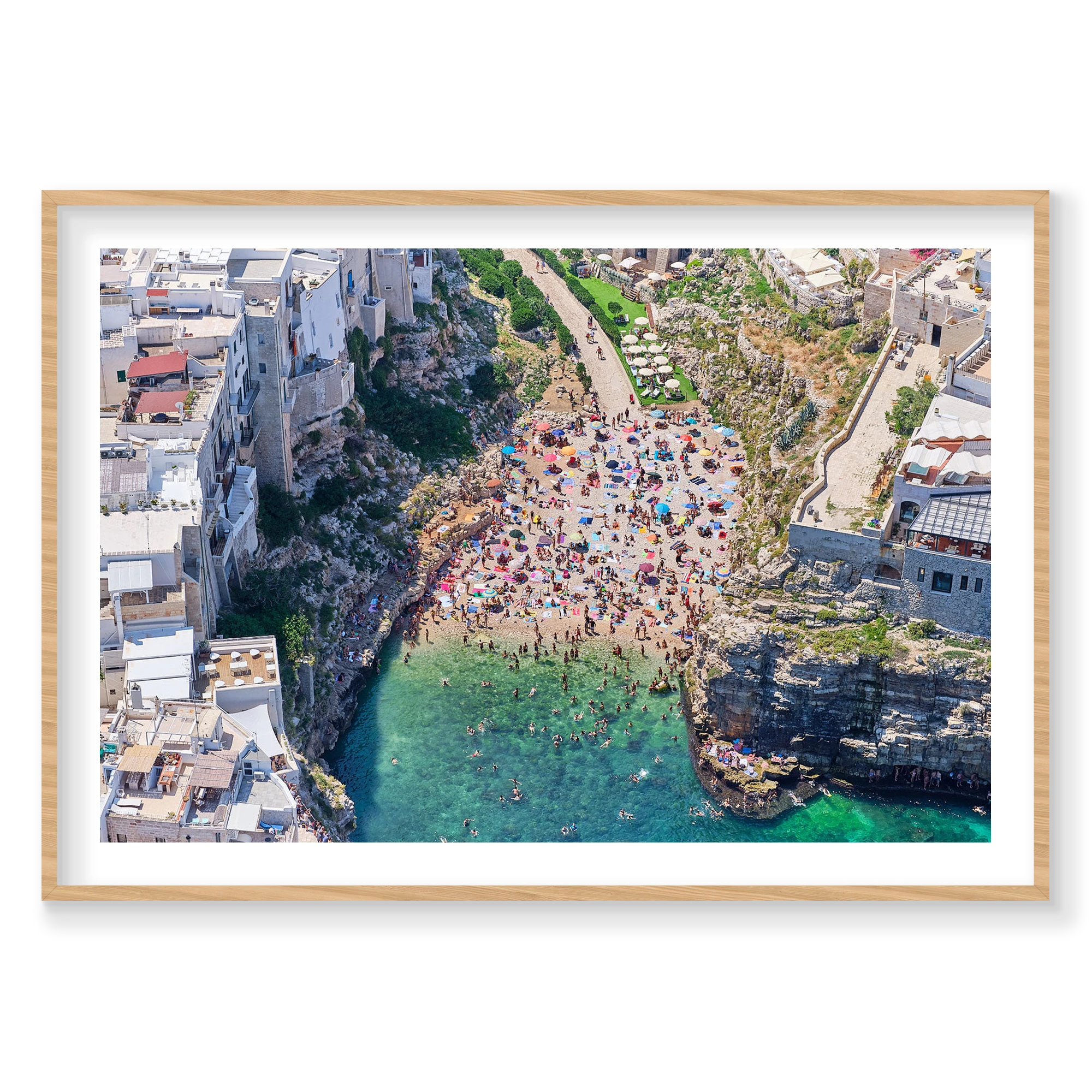 Polignano a Mare, Italy, Horizontal Print, natural Victorian Ash frame