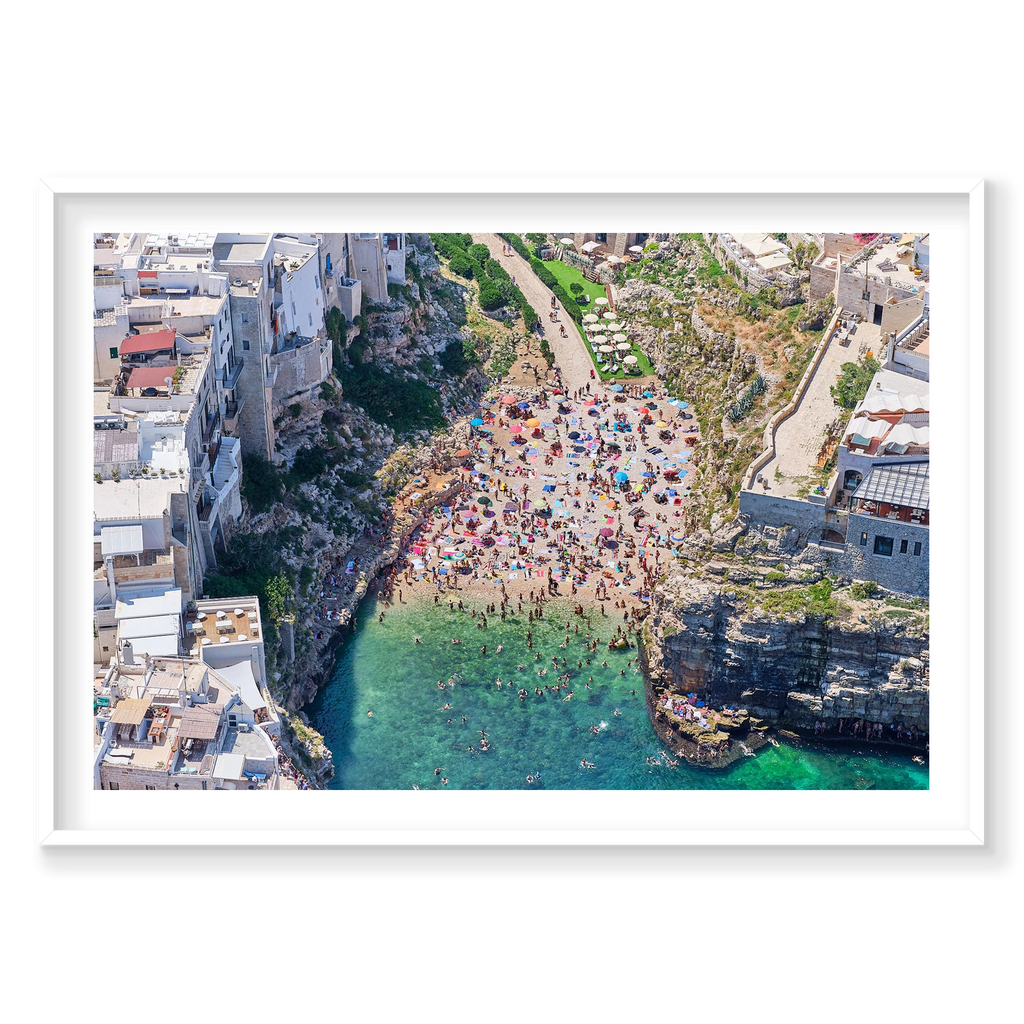 Polignano a Mare, Italy, Horizontal Print, white Victorian Ash frame