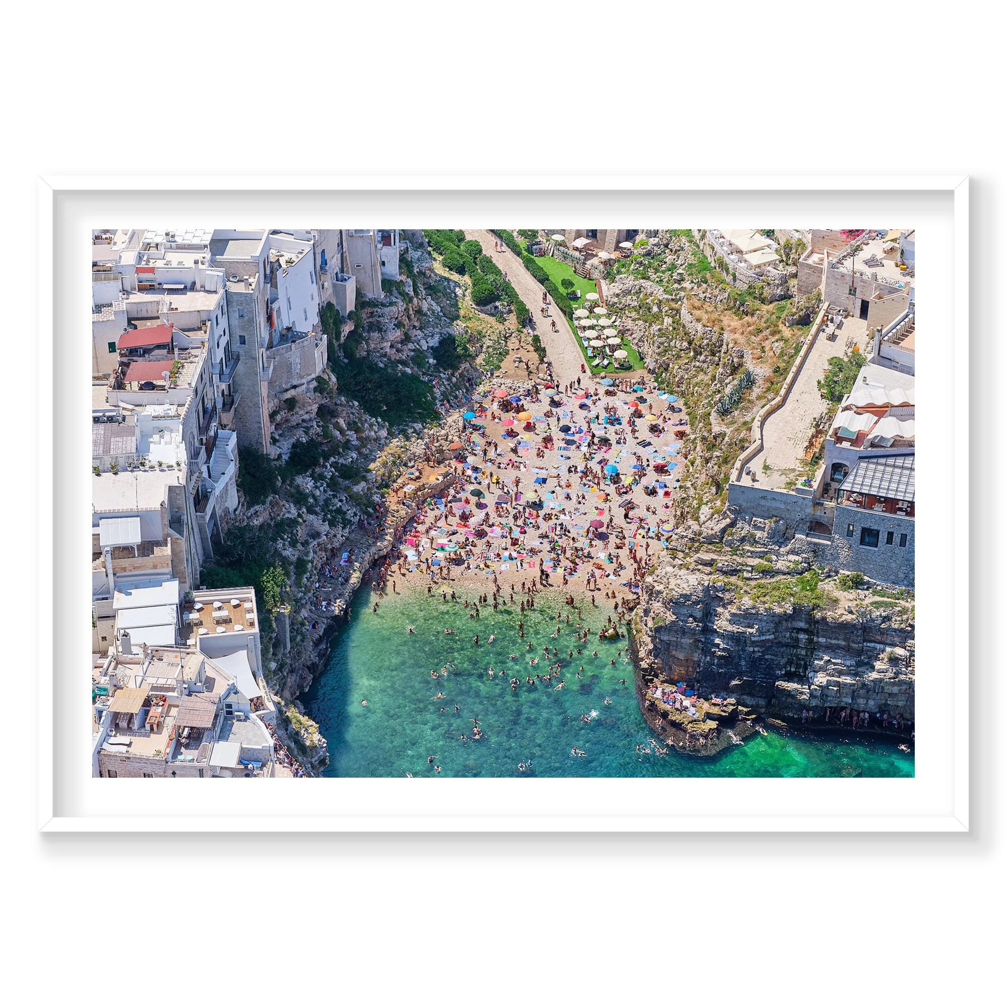 Polignano a Mare, Italy, Horizontal Print, white Victorian Ash frame