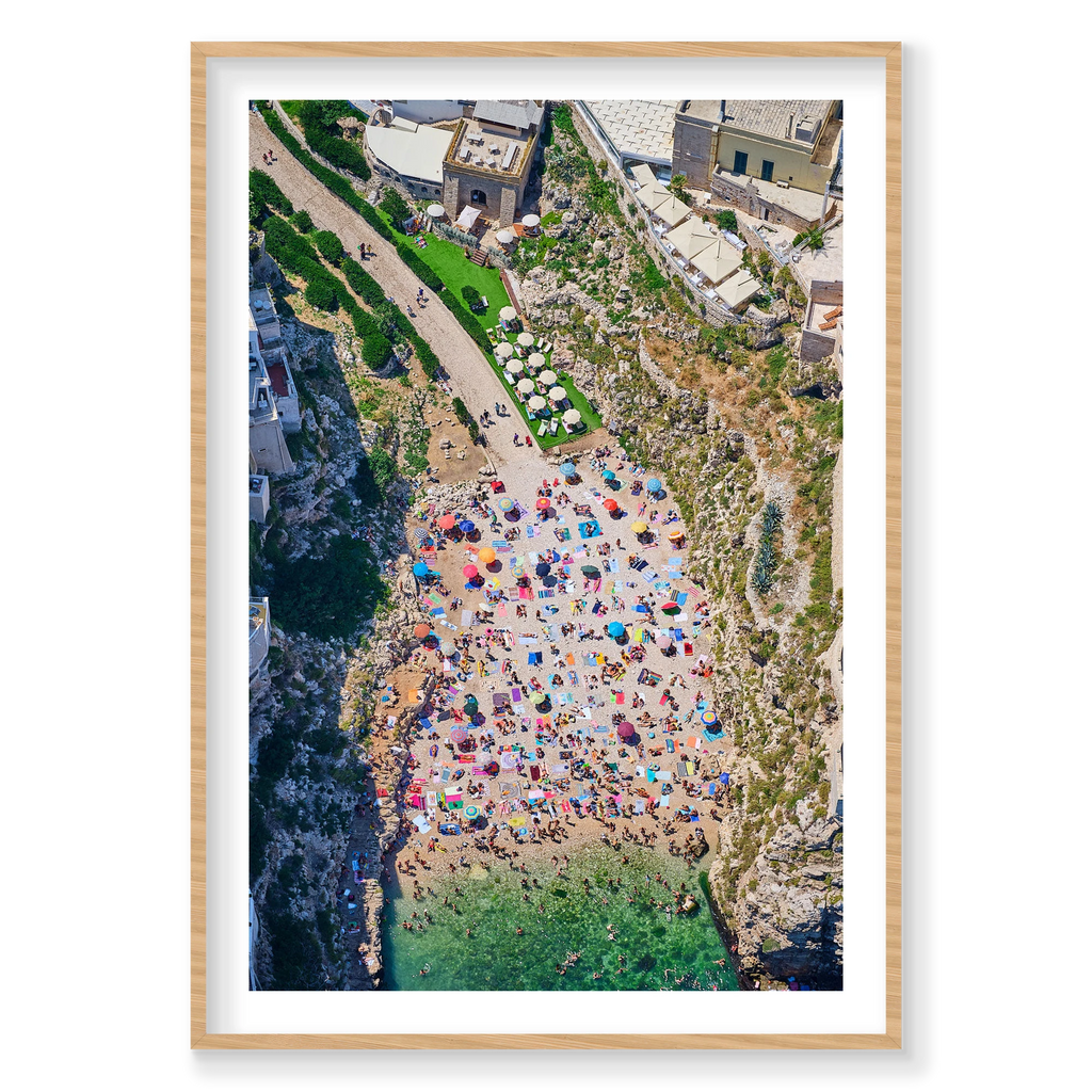 Polignano a Mare, Italy, Vertical Print, natural Victorian Ash frame