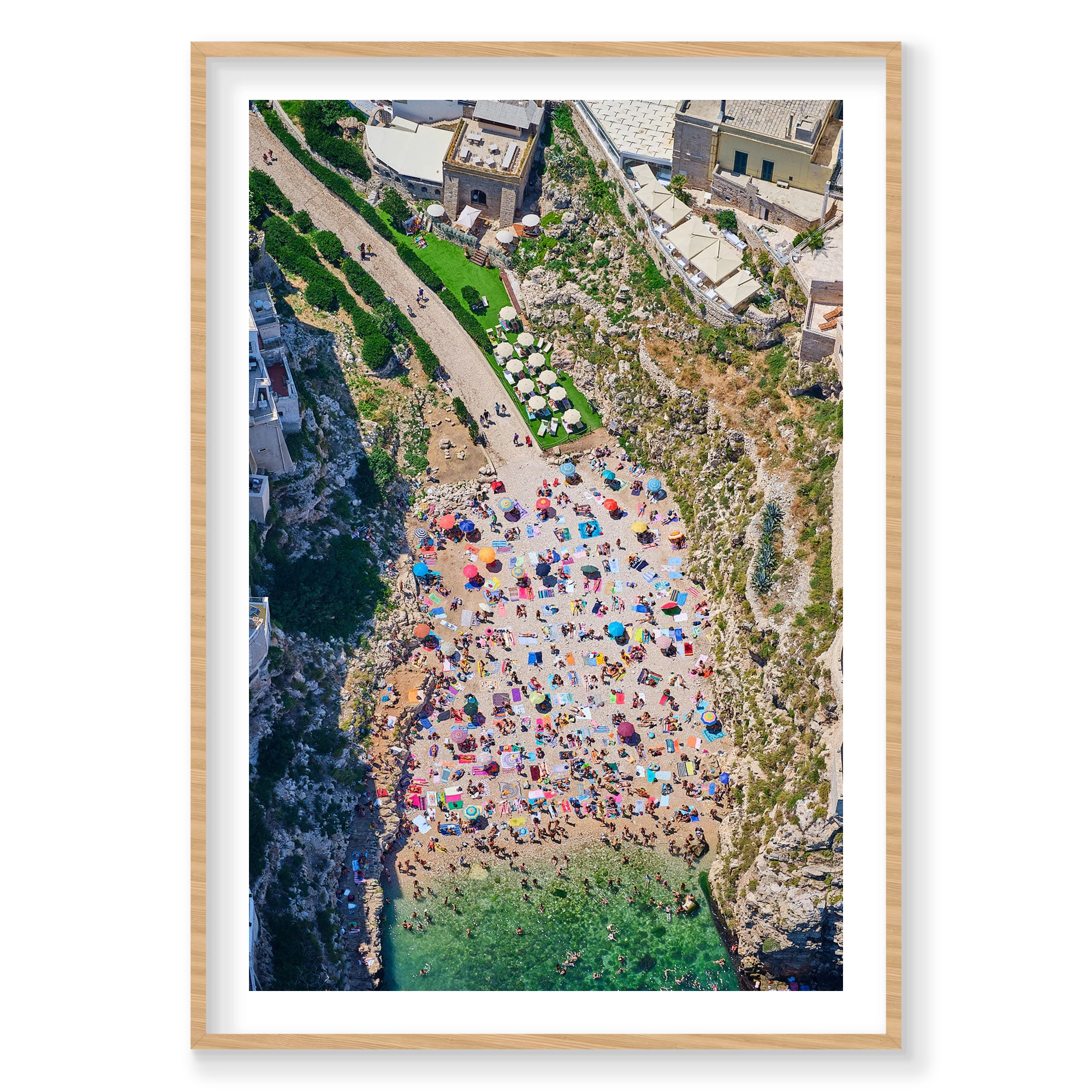 Polignano a Mare, Italy, Vertical Print, natural Victorian Ash frame