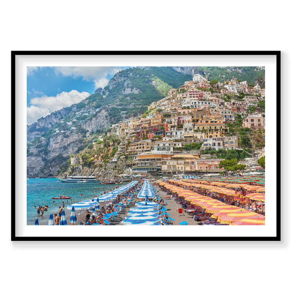 Positano Umbrellas, Amalfi Coast, Horizontal Print