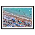 Positano Swimmers, Amalfi Coast, Horizontal Print, black Victorian Ash frame