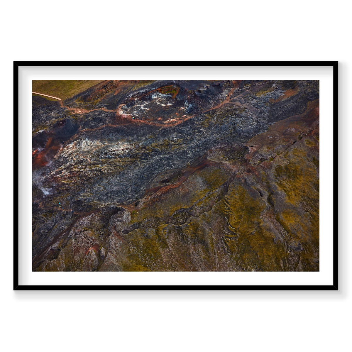 Prehistoric, Iceland, Horizontal Print, black Victorian Ash frame