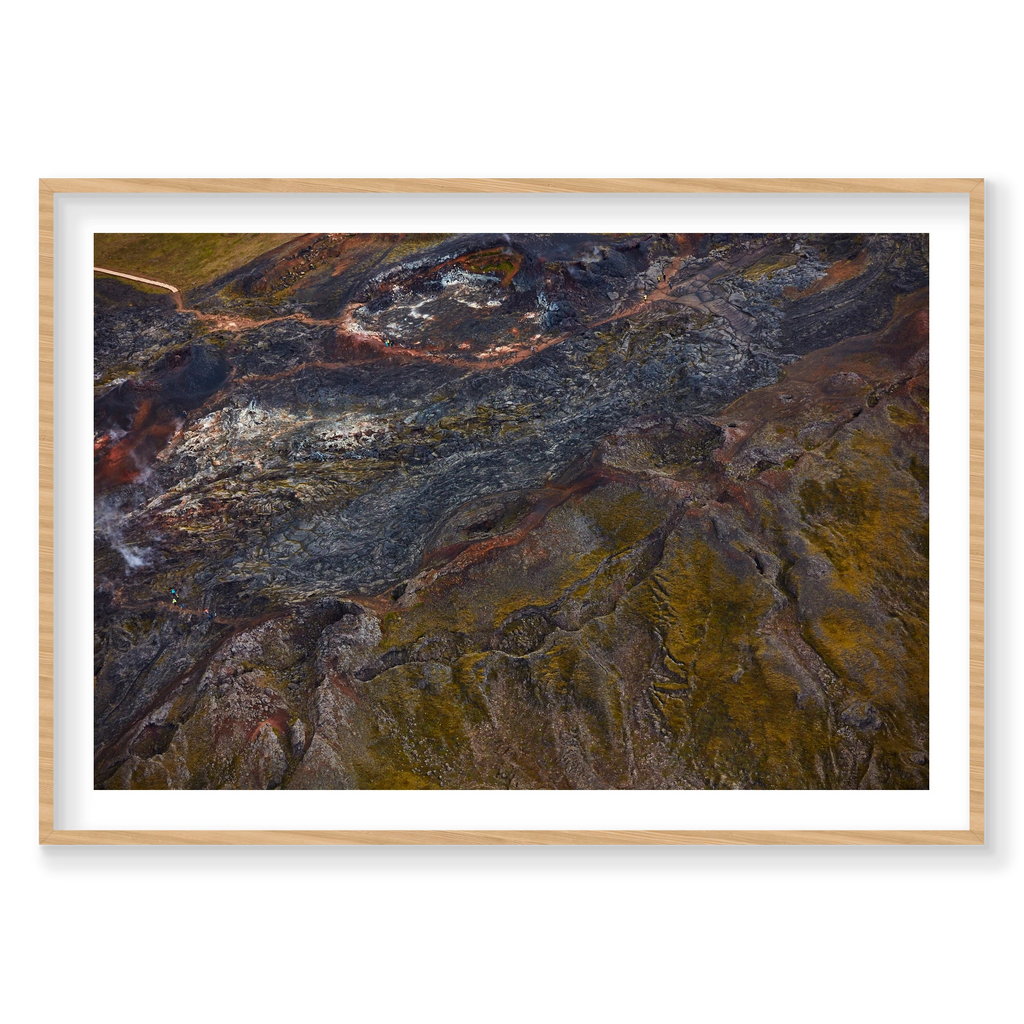 Prehistoric, Iceland, Horizontal Print, natural Victorian Ash frame