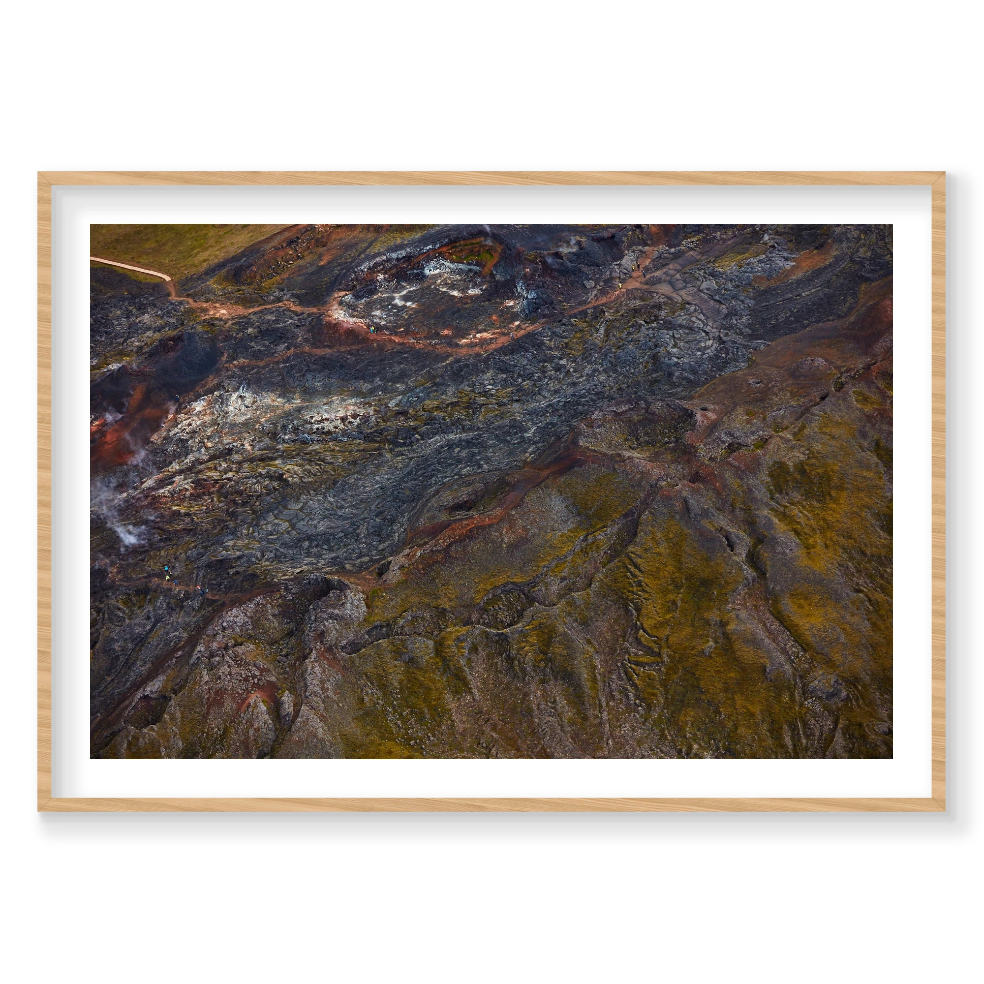 Prehistoric, Iceland, Horizontal Print, natural Victorian Ash frame