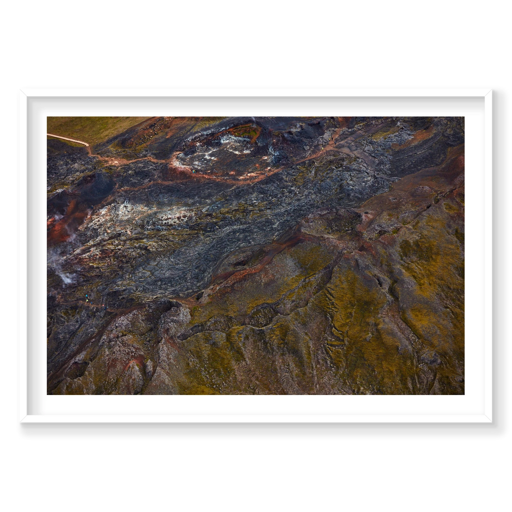 Prehistoric, Iceland, Horizontal Print, white Victorian Ash frame