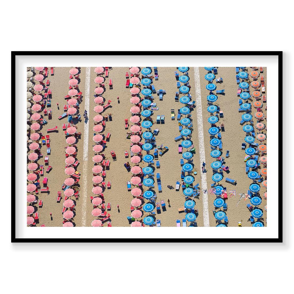 Red And Blue, Italy, Horizontal Print, black Victorian Ash frame