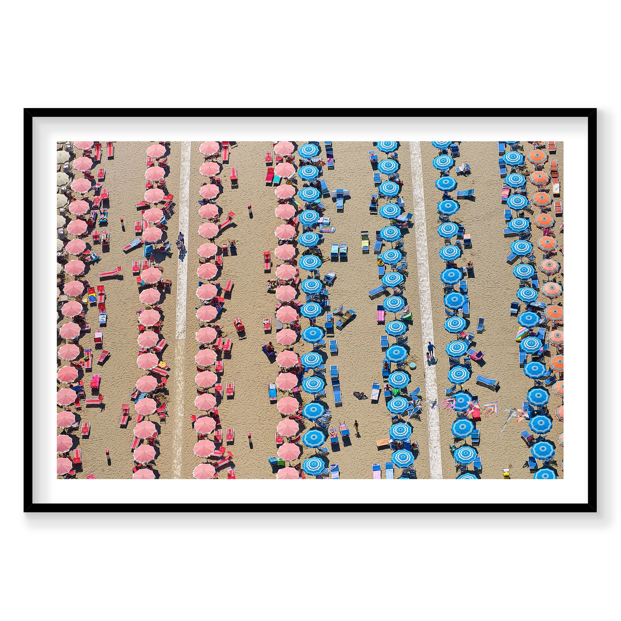 Red And Blue, Italy, Horizontal Print, black Victorian Ash frame