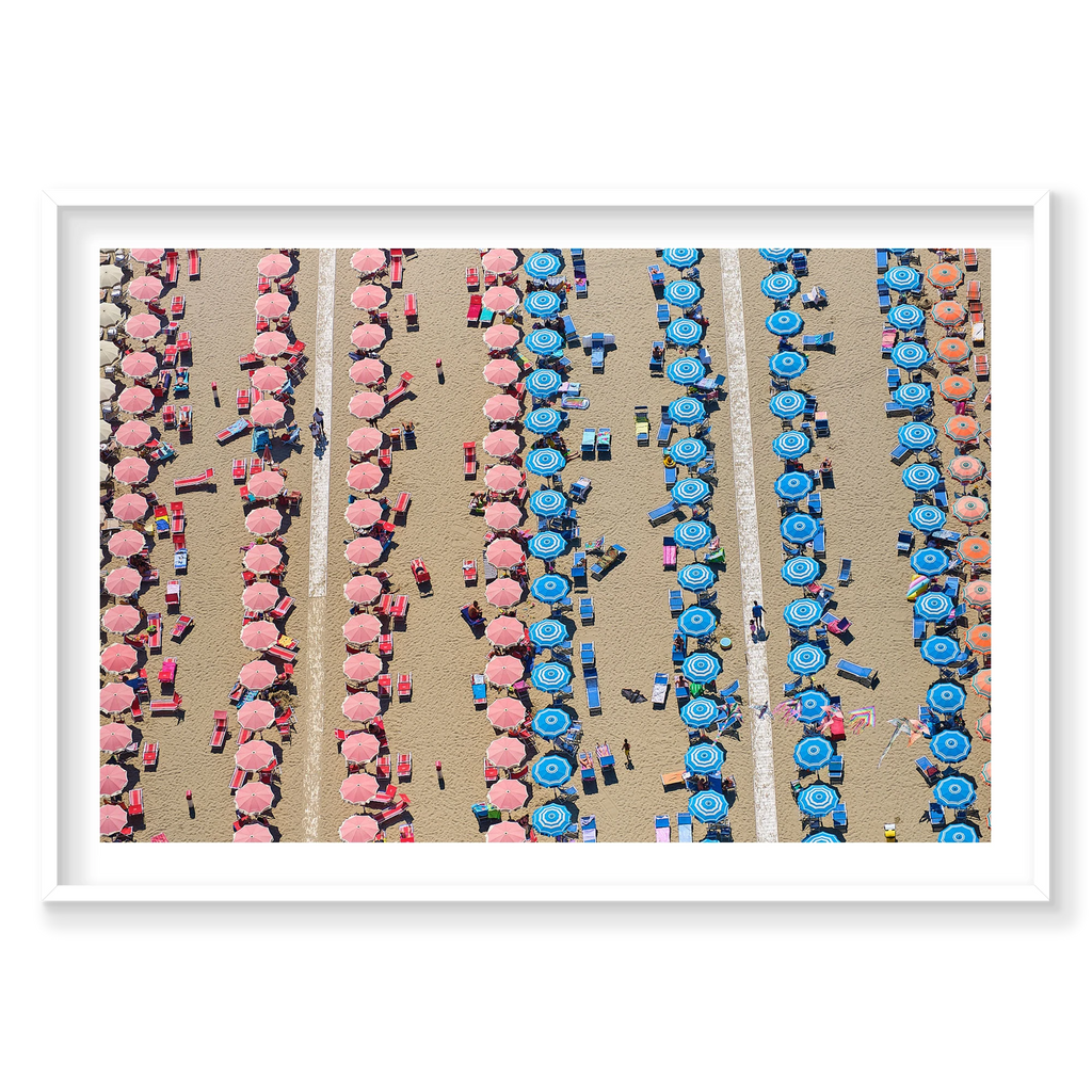 Red And Blue, Italy, Horizontal Print, white Victorian Ash frame
