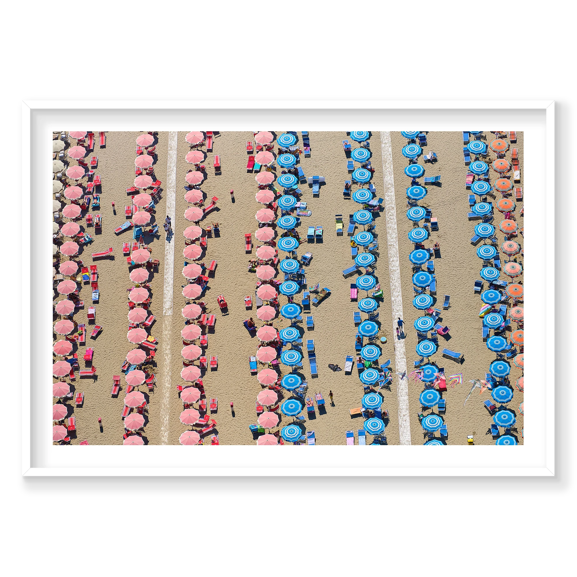 Red And Blue, Italy, Horizontal Print, white Victorian Ash frame
