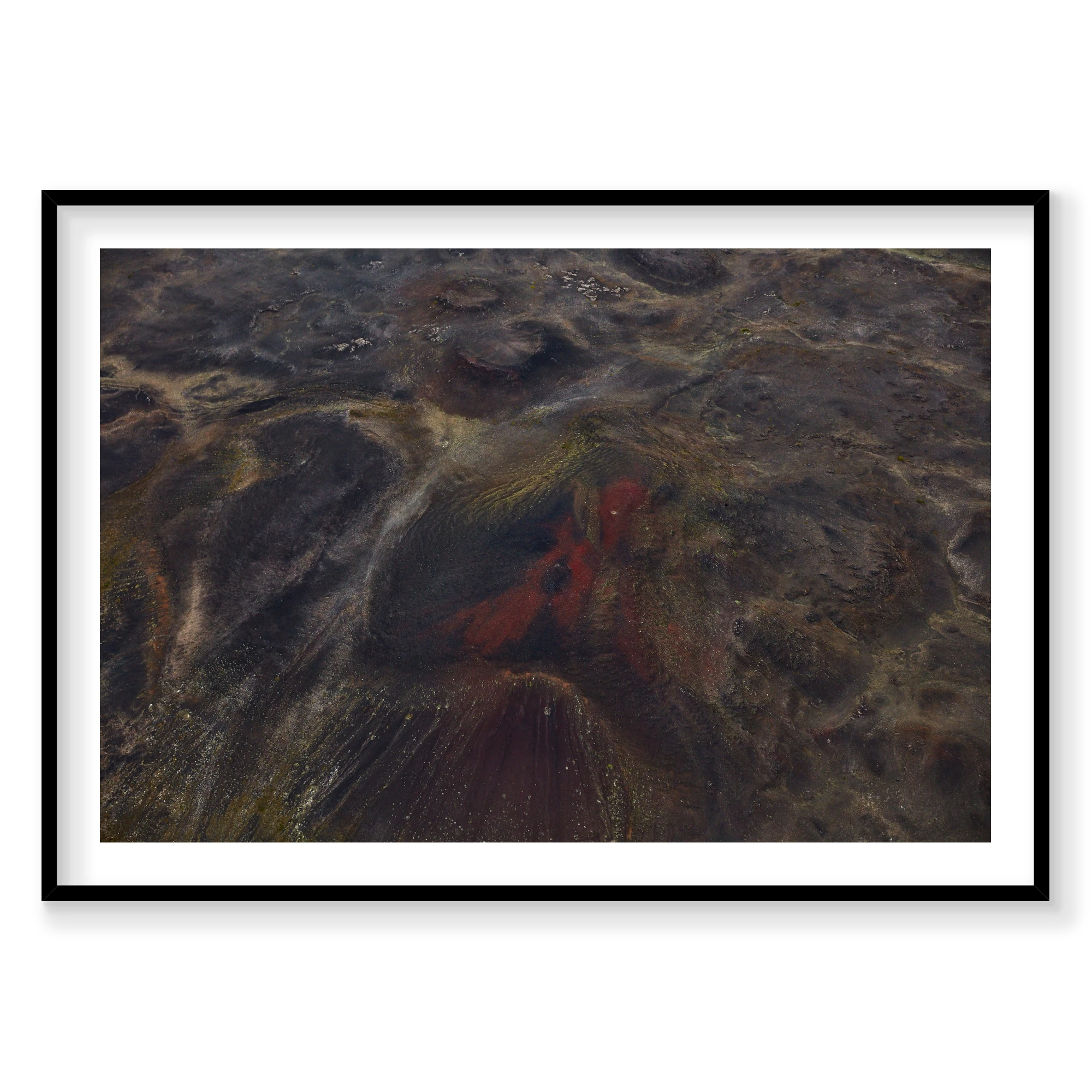 Red Earth, Iceland, Horizontal Print, black Victorian Ash frame