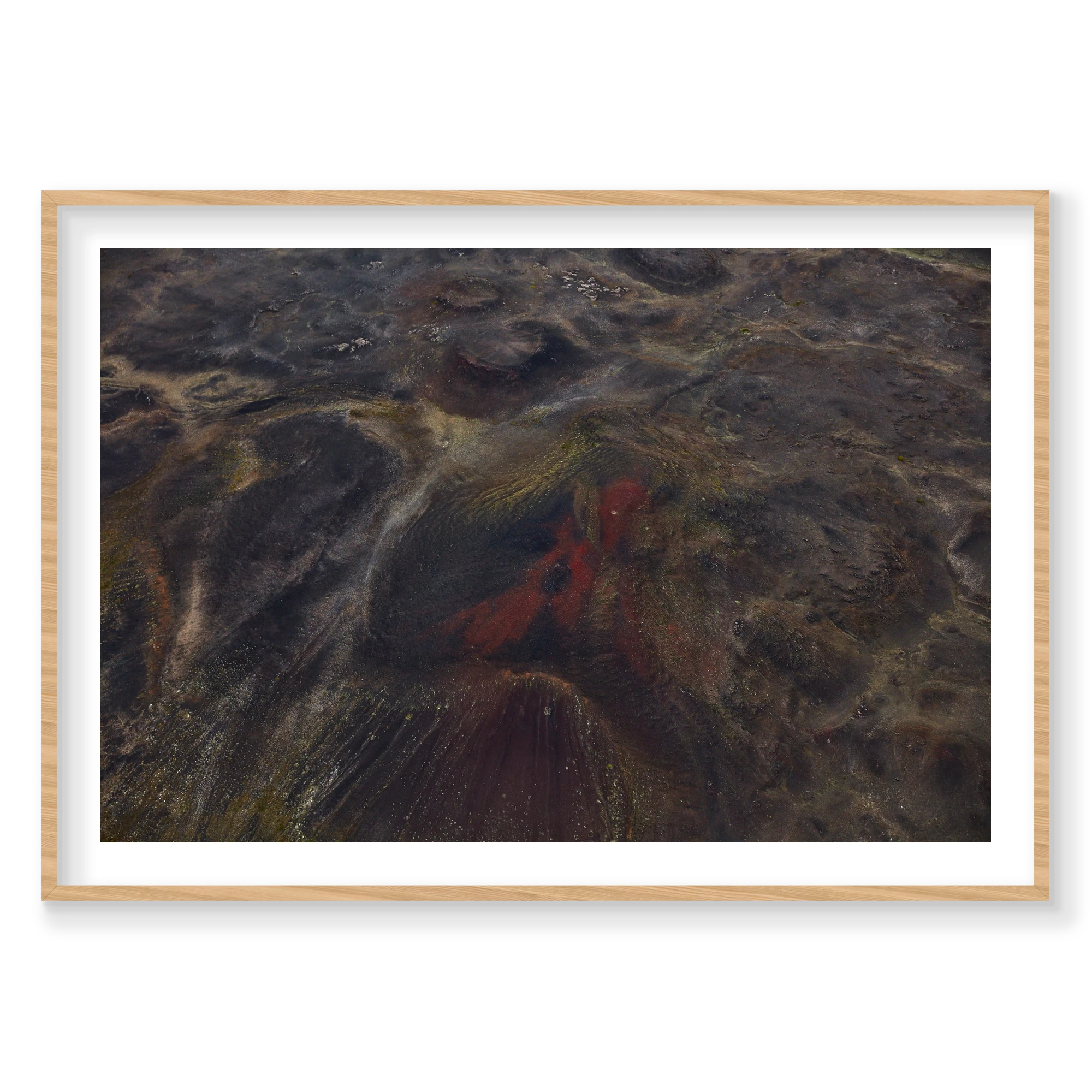 Red Earth, Iceland, Horizontal Print, natural Victorian Ash frame