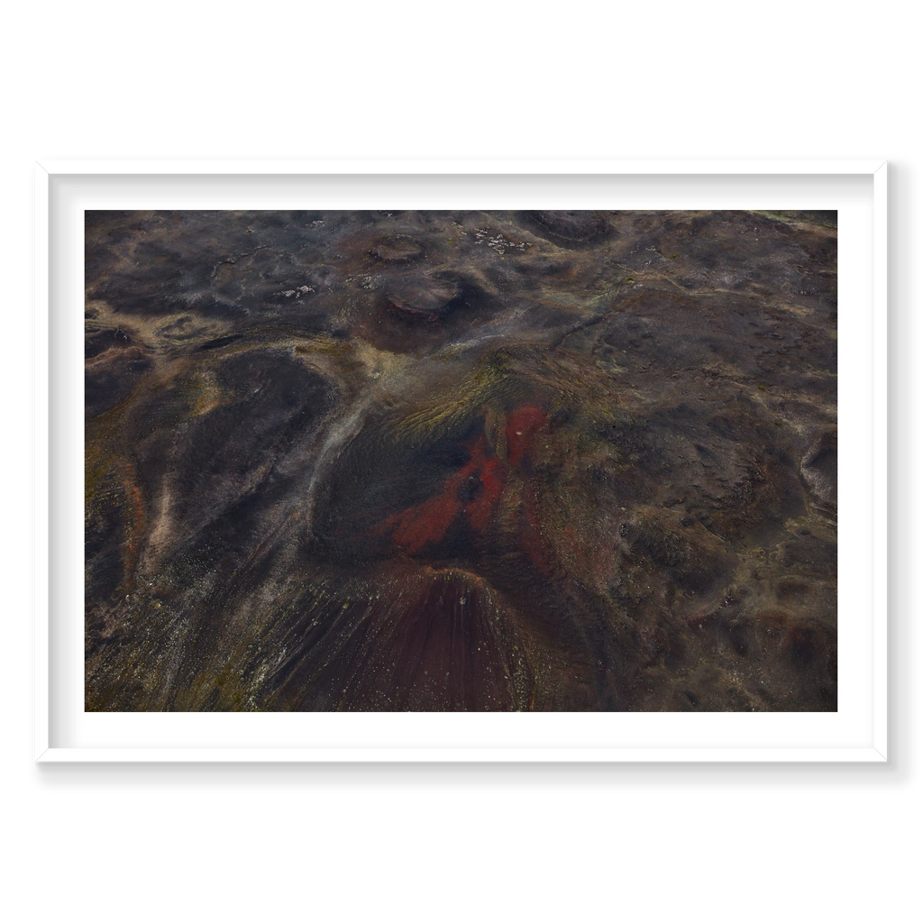 Red Earth, Iceland, Horizontal Print, white Victorian Ash frame