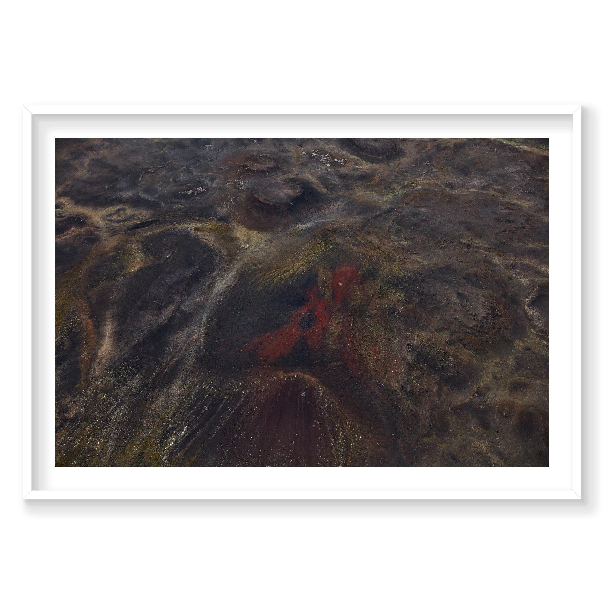 Red Earth, Iceland, Horizontal Print, white Victorian Ash frame