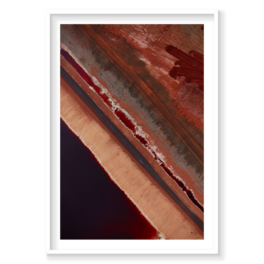 Red Mud, Western Australia, Vertical Print, white Victorian Ash frame
