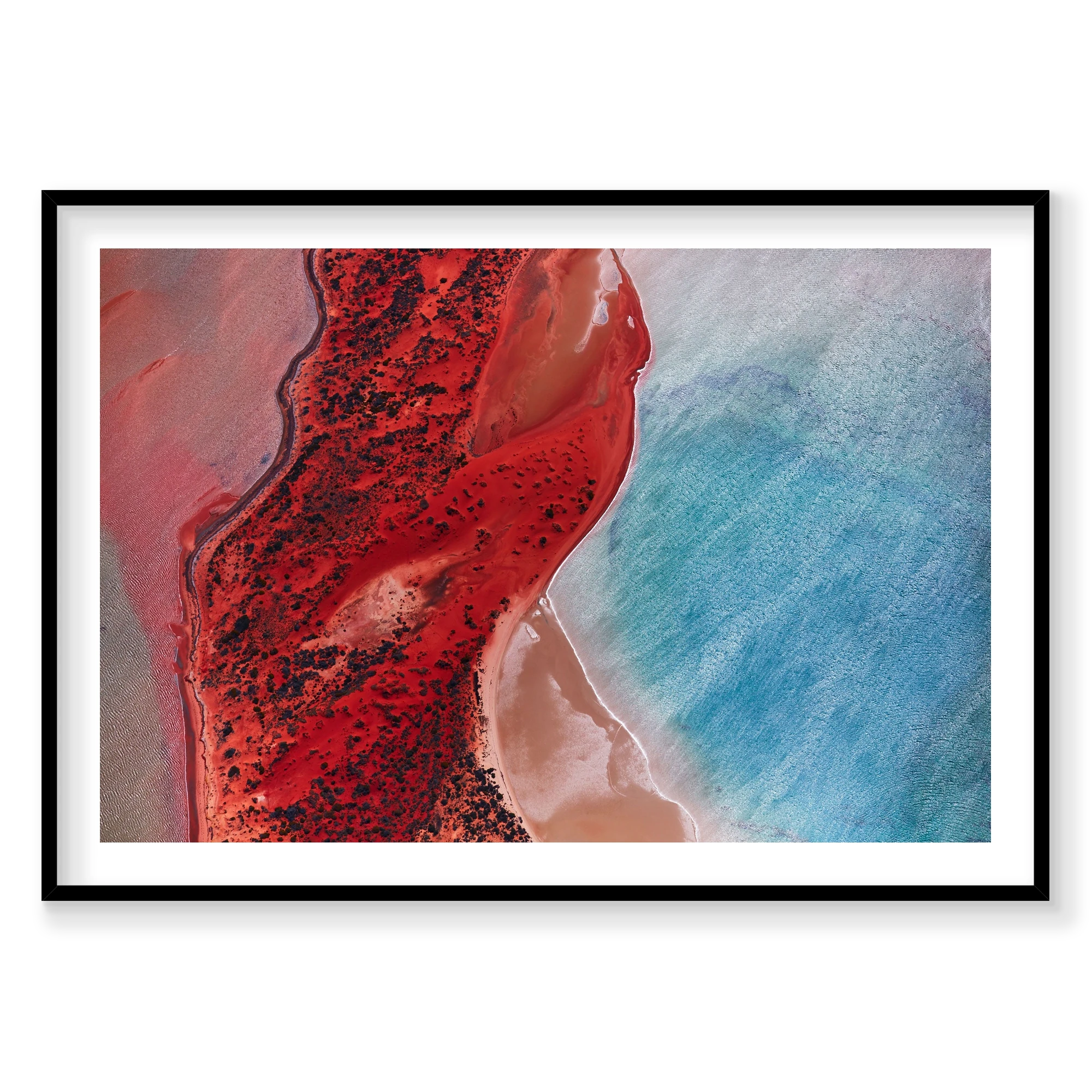 Reflections, Shark Bay, Horizontal Print, black Victorian Ash frame
