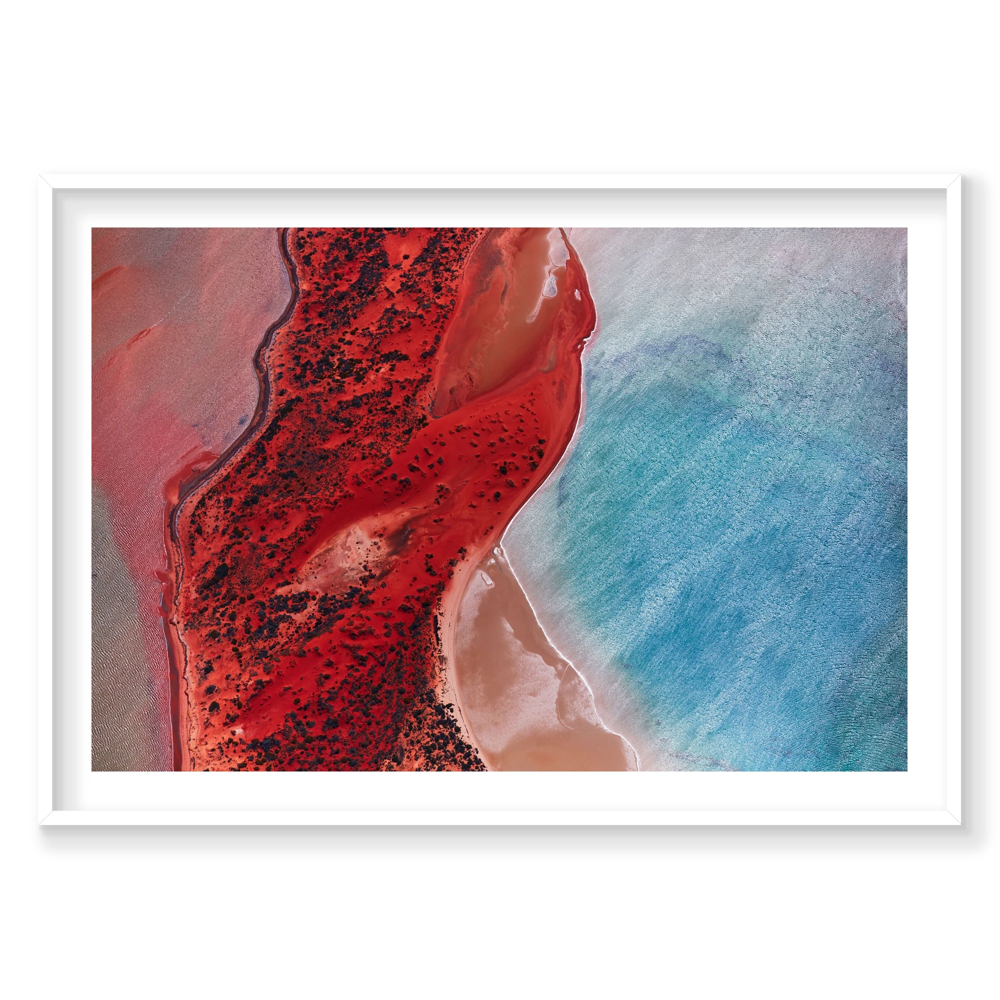 Reflections, Shark Bay, Horizontal Print, white Victorian Ash frame