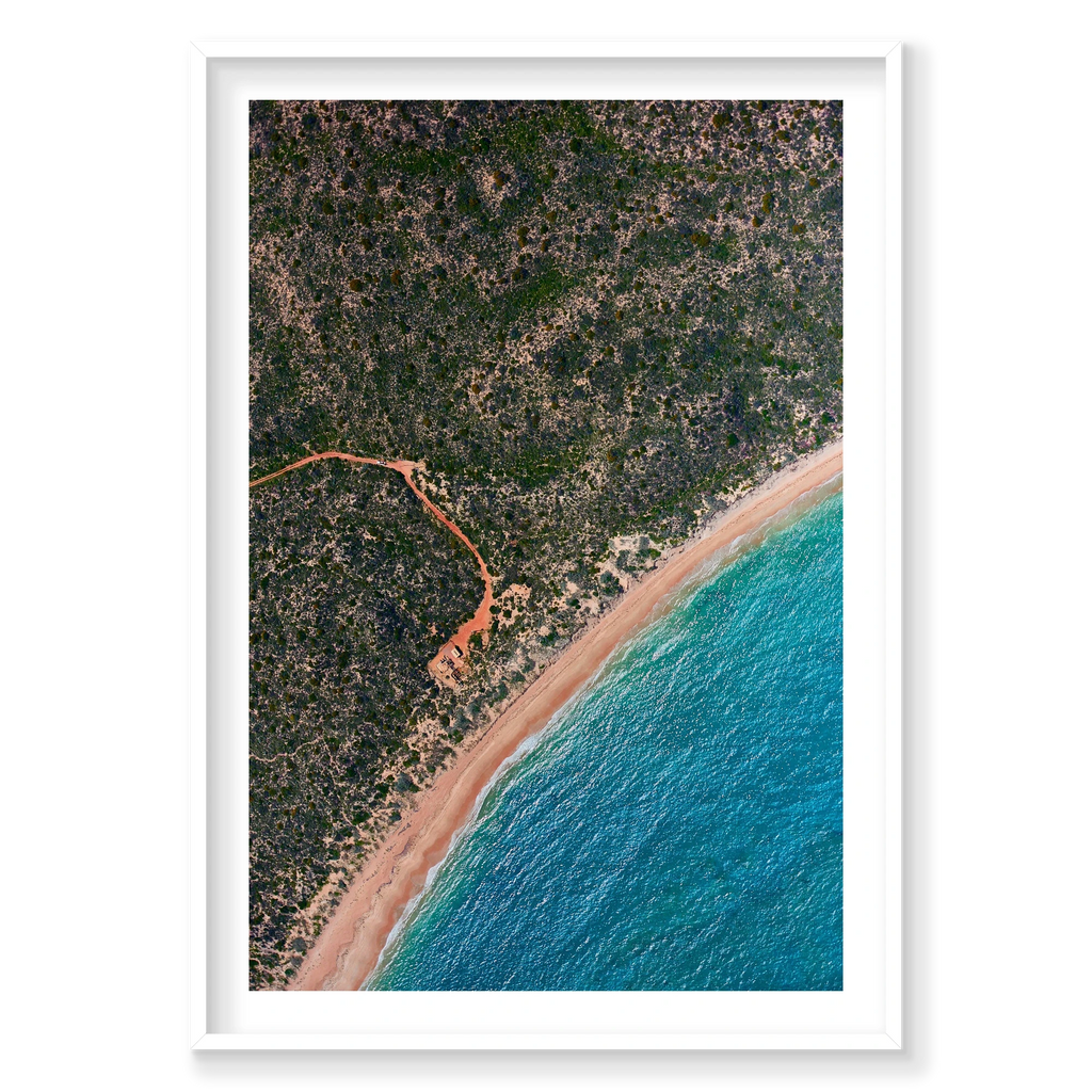 Remote, Kalbarri, Vertical Print, white Victorian Ash frame