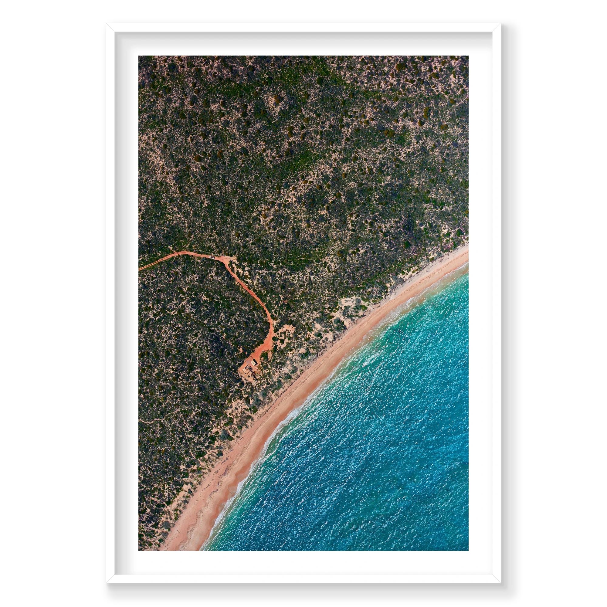 Remote, Kalbarri, Vertical Print, white Victorian Ash frame