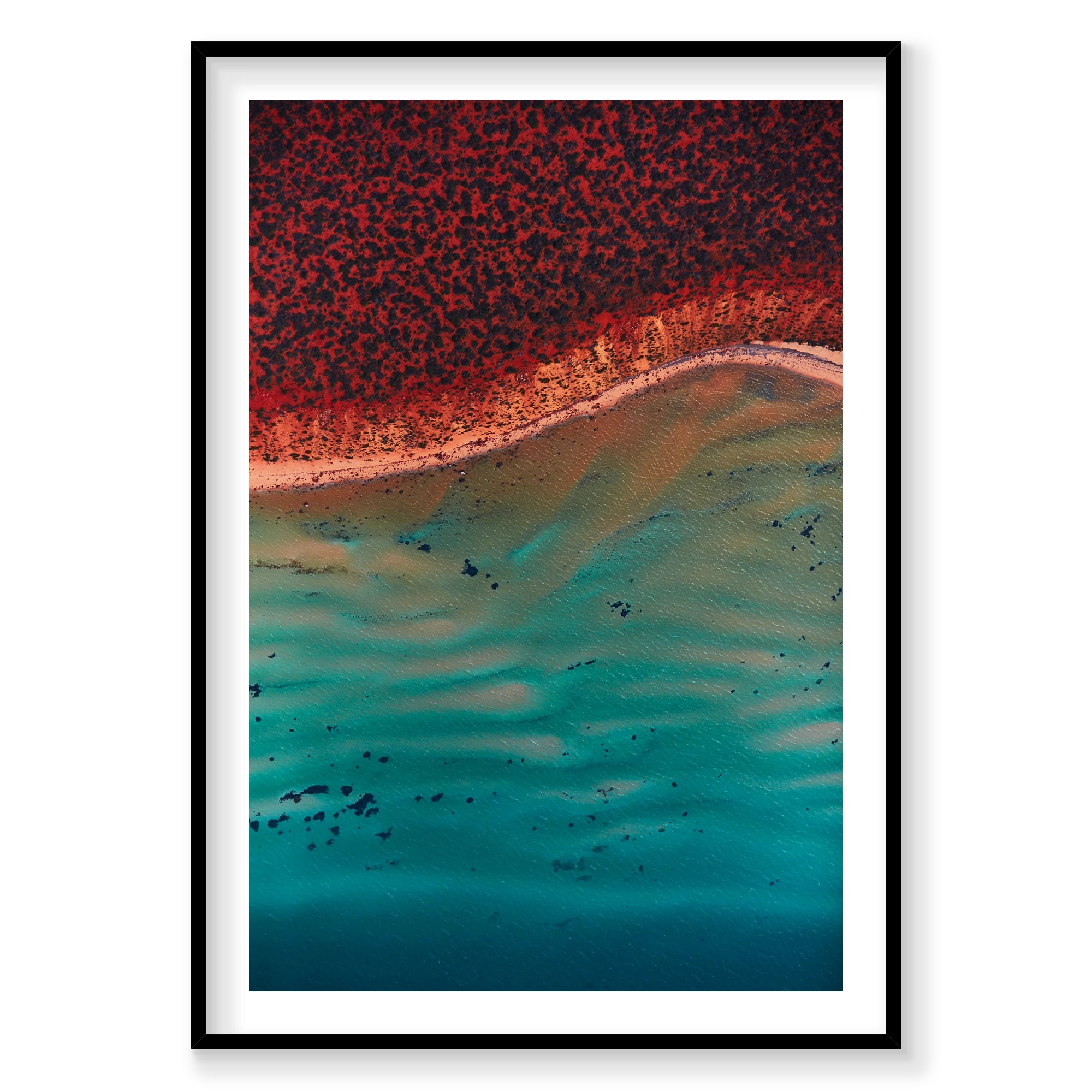 Ripples, Shark Bay, Vertical Print, black Victorian Ash frame