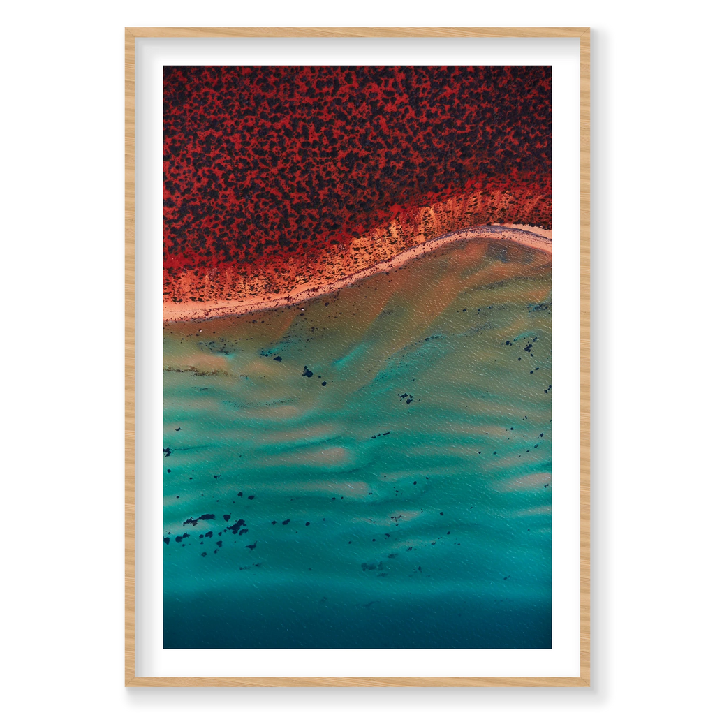 Ripples, Shark Bay, Vertical Print, natural Victorian Ash frame