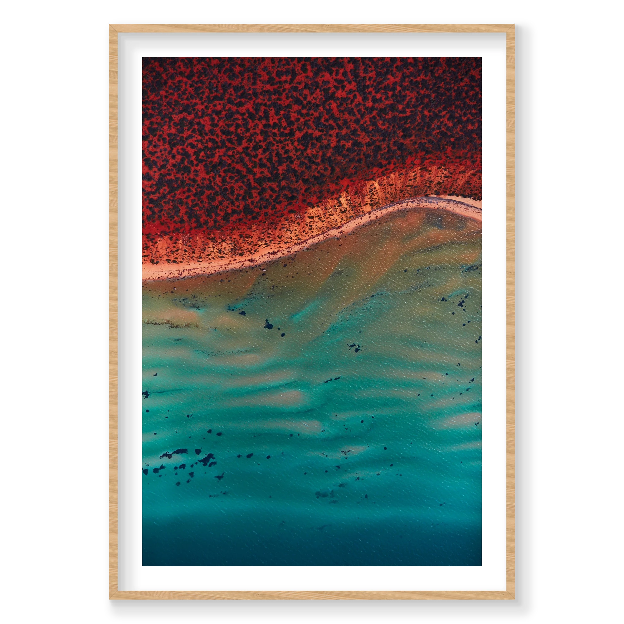 Ripples, Shark Bay, Vertical Print, natural Victorian Ash frame