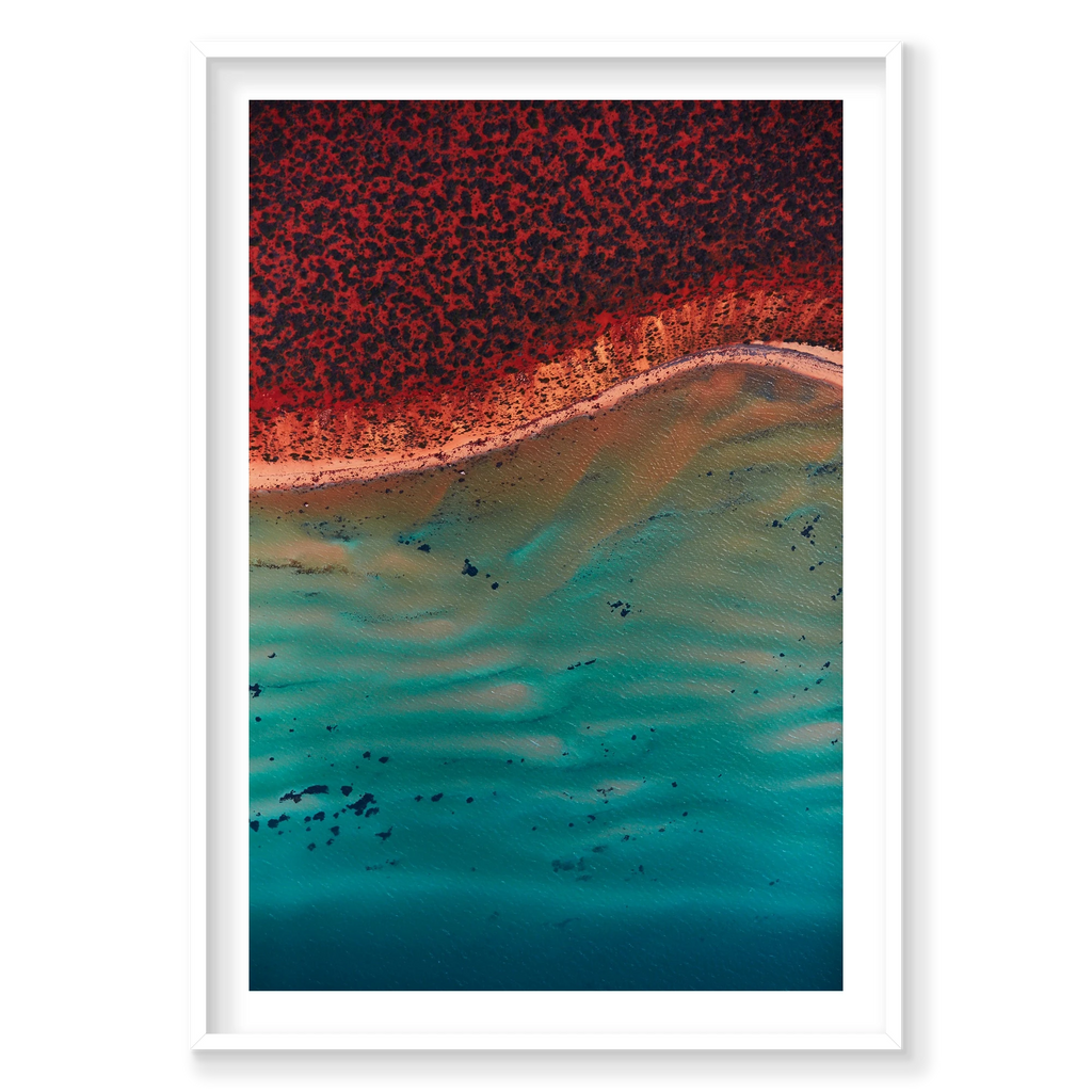Ripples, Shark Bay, Vertical Print, white Victorian Ash frame