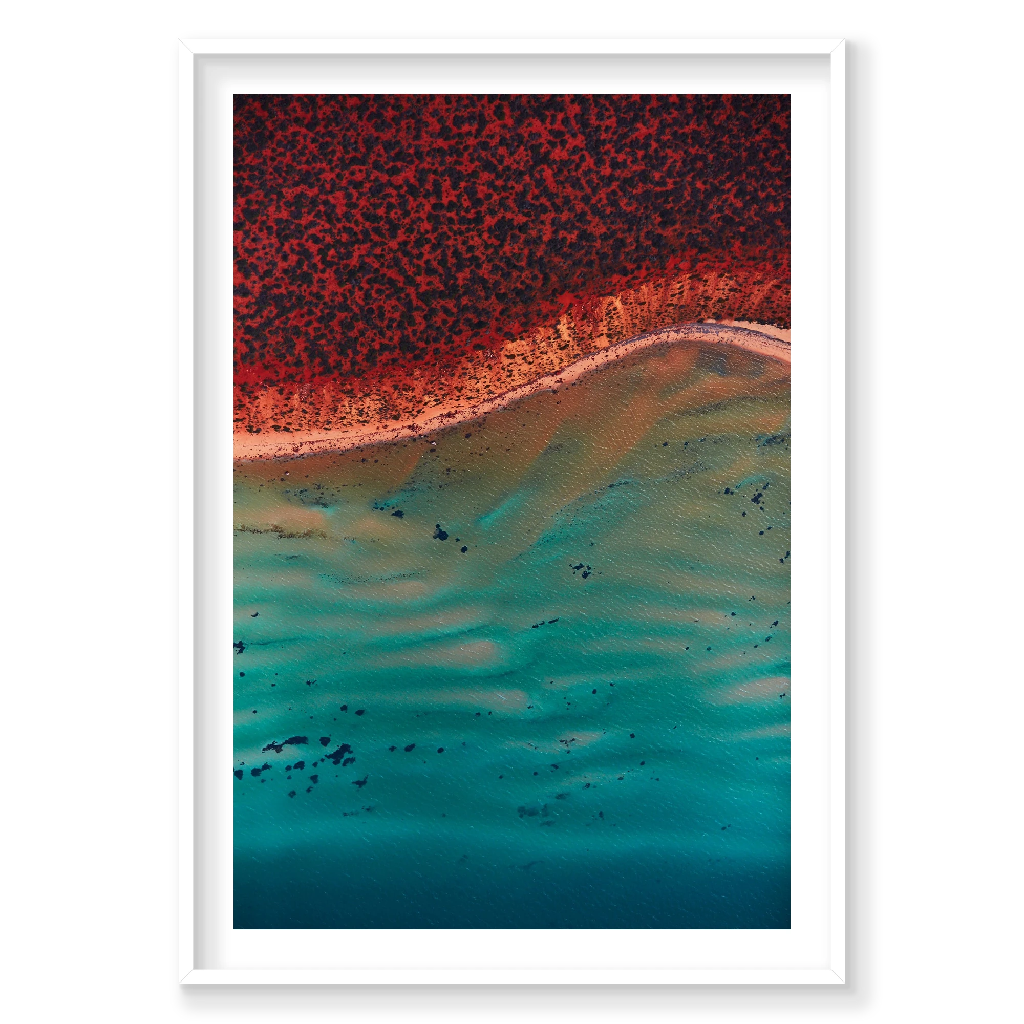 Ripples, Shark Bay, Vertical Print, white Victorian Ash frame