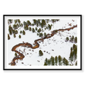 Rivers, Lake Tahoe, Horizontal Print, black Victorian Ash frame