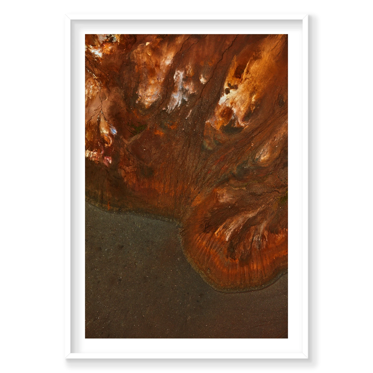 Rusty, Iceland, Vertical Print, white Victorian Ash frame