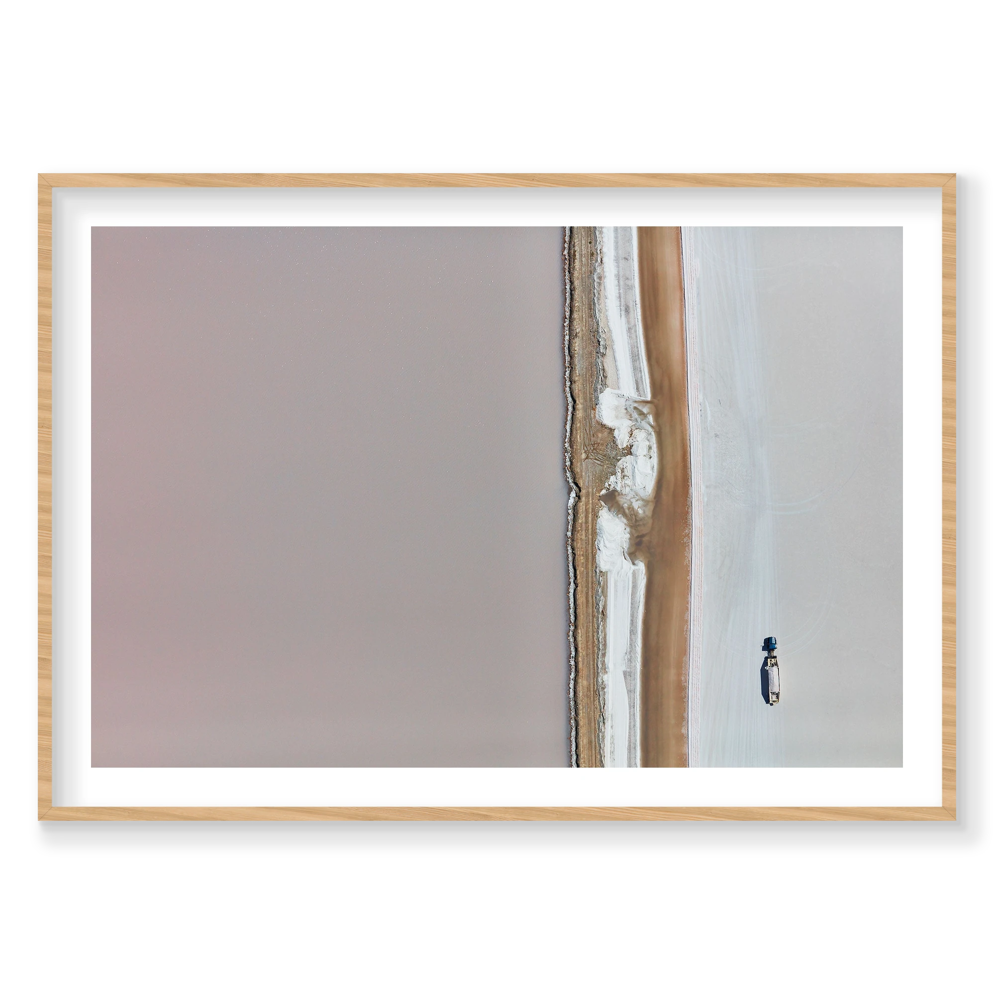 Salt Collection, Great Salt Lake, Horizontal Print, natural Victorian Ash frame
