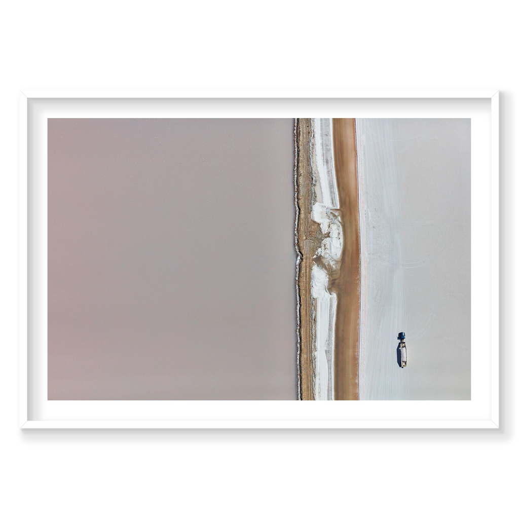 Salt Collection, Great Salt Lake, Horizontal Print, white Victorian Ash frame