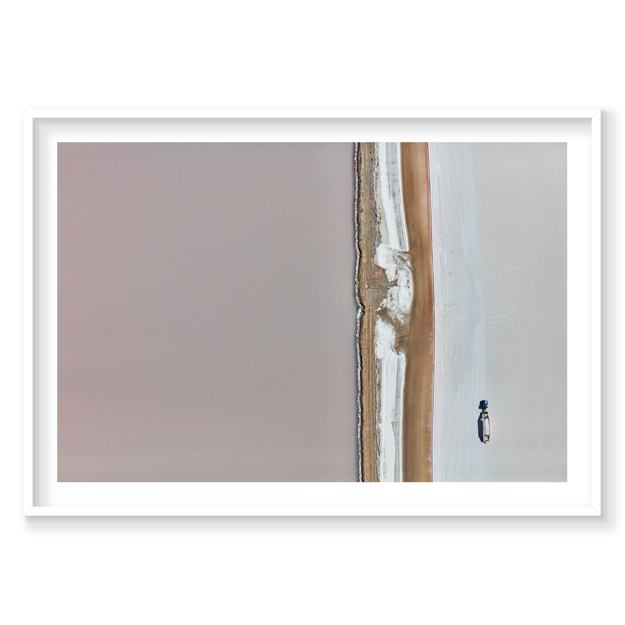 Salt Collection, Great Salt Lake, Horizontal Print, white Victorian Ash frame