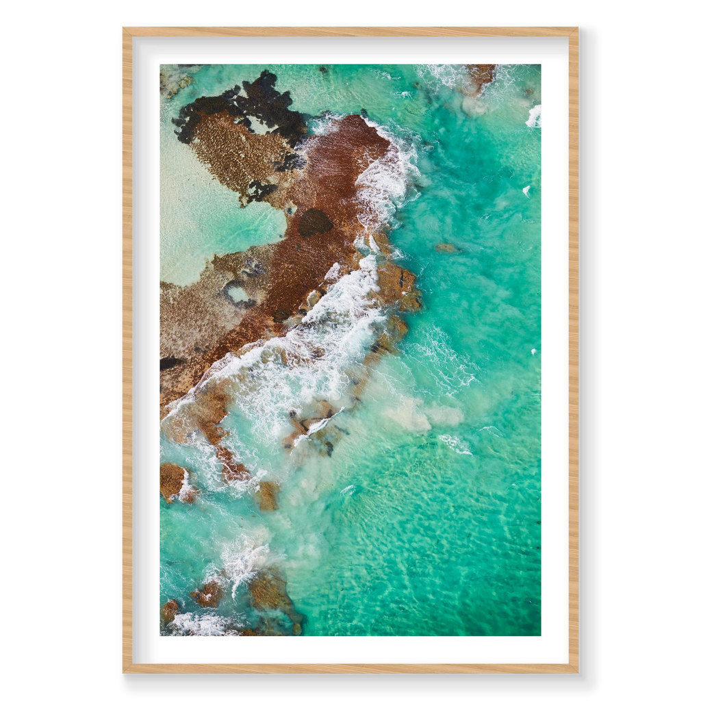 Sandstone, Rottnest Island, WA, Vertical Print, natural Victorian Ash frame