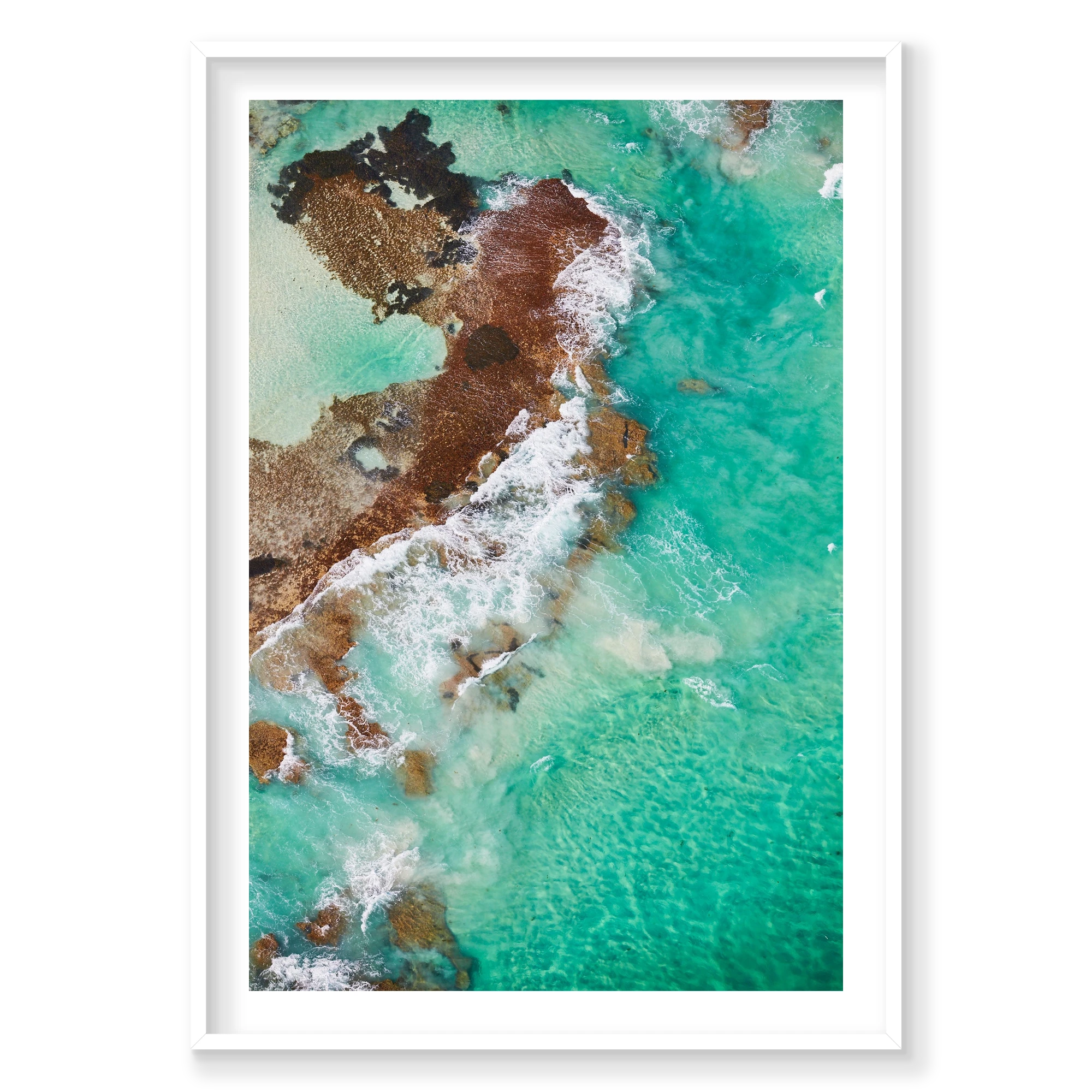 Sandstone, Rottnest Island, WA, Vertical Print, white Victorian Ash frame