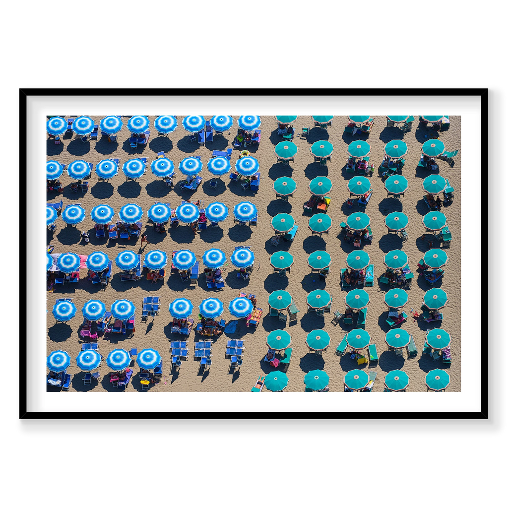 Shade Of Blue, Italy, Horizontal Print, black Victorian Ash frame