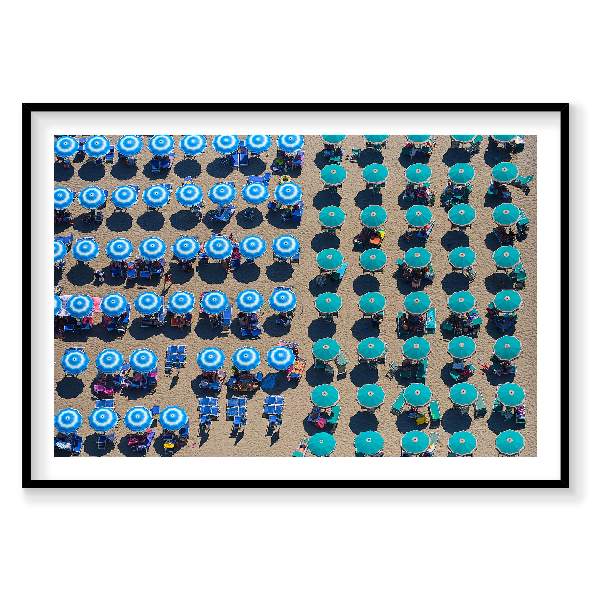 Shade Of Blue, Italy, Horizontal Print, black Victorian Ash frame