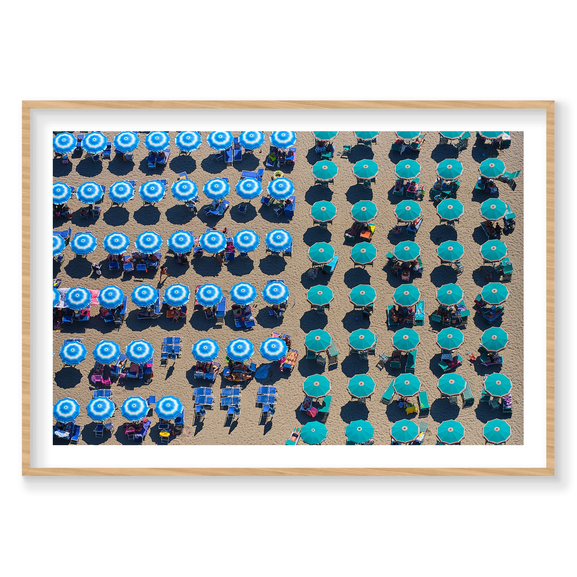 Shade Of Blue, Italy, Horizontal Print, natural Victorian Ash frame