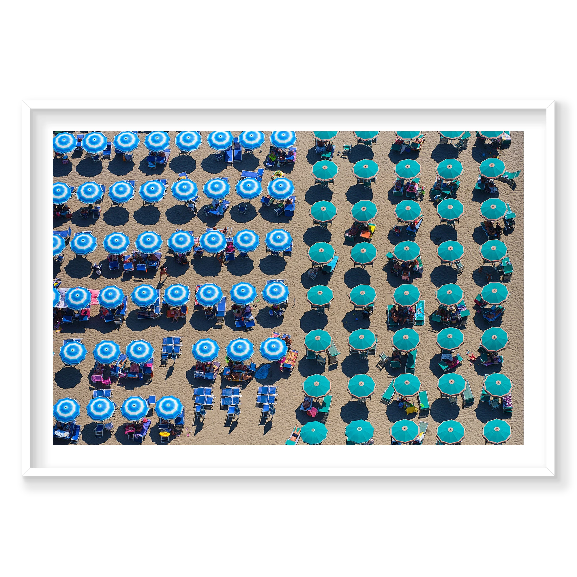 Shade Of Blue, Italy, Horizontal Print, white Victorian Ash frame