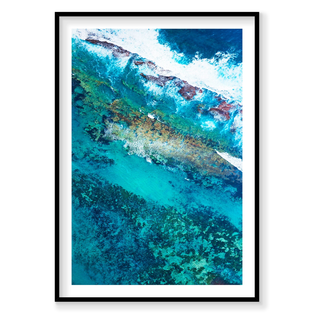 Shades Of Blue, Kalbarri, Vertical Print, black Victorian Ash frame