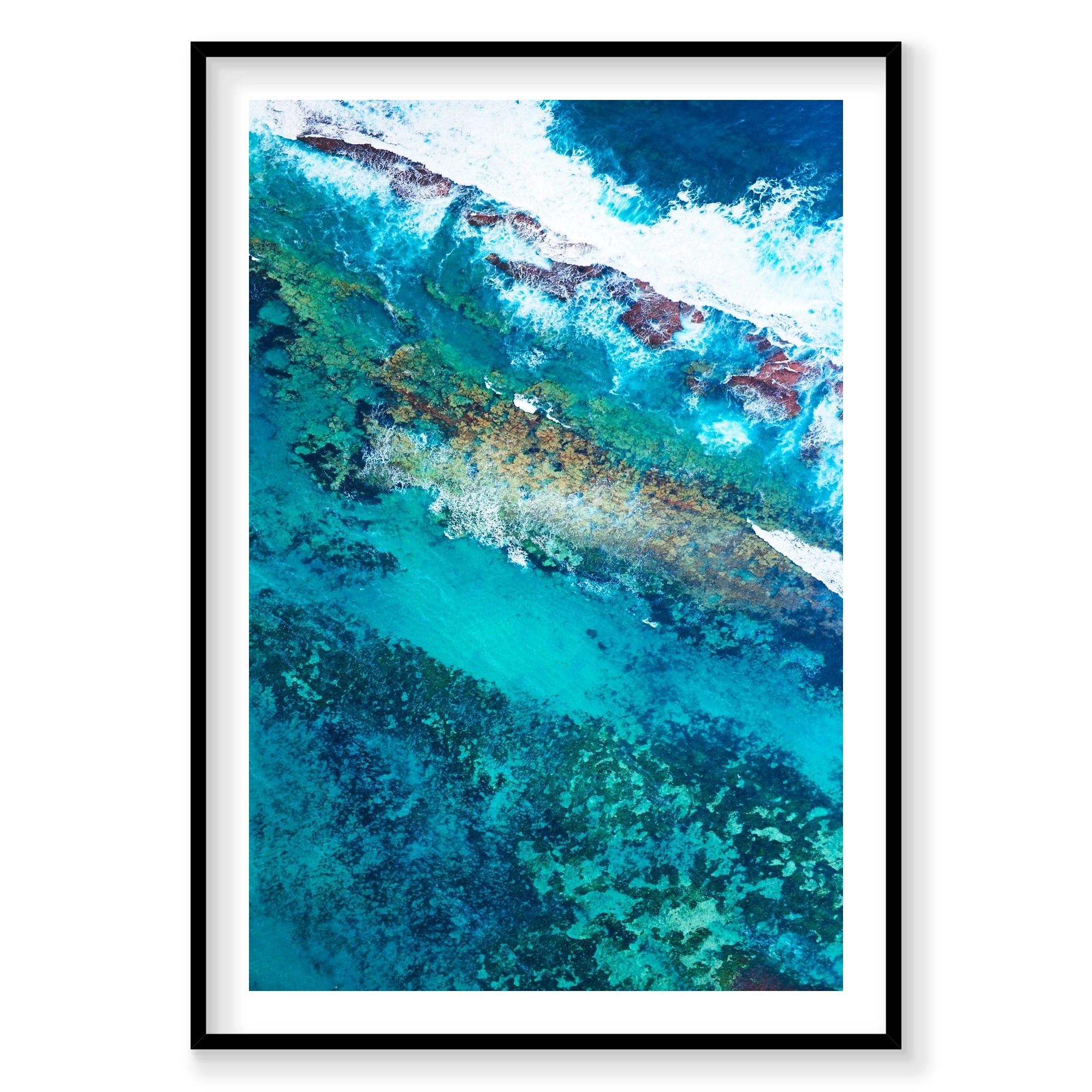 Shades Of Blue, Kalbarri, Vertical Print, black Victorian Ash frame