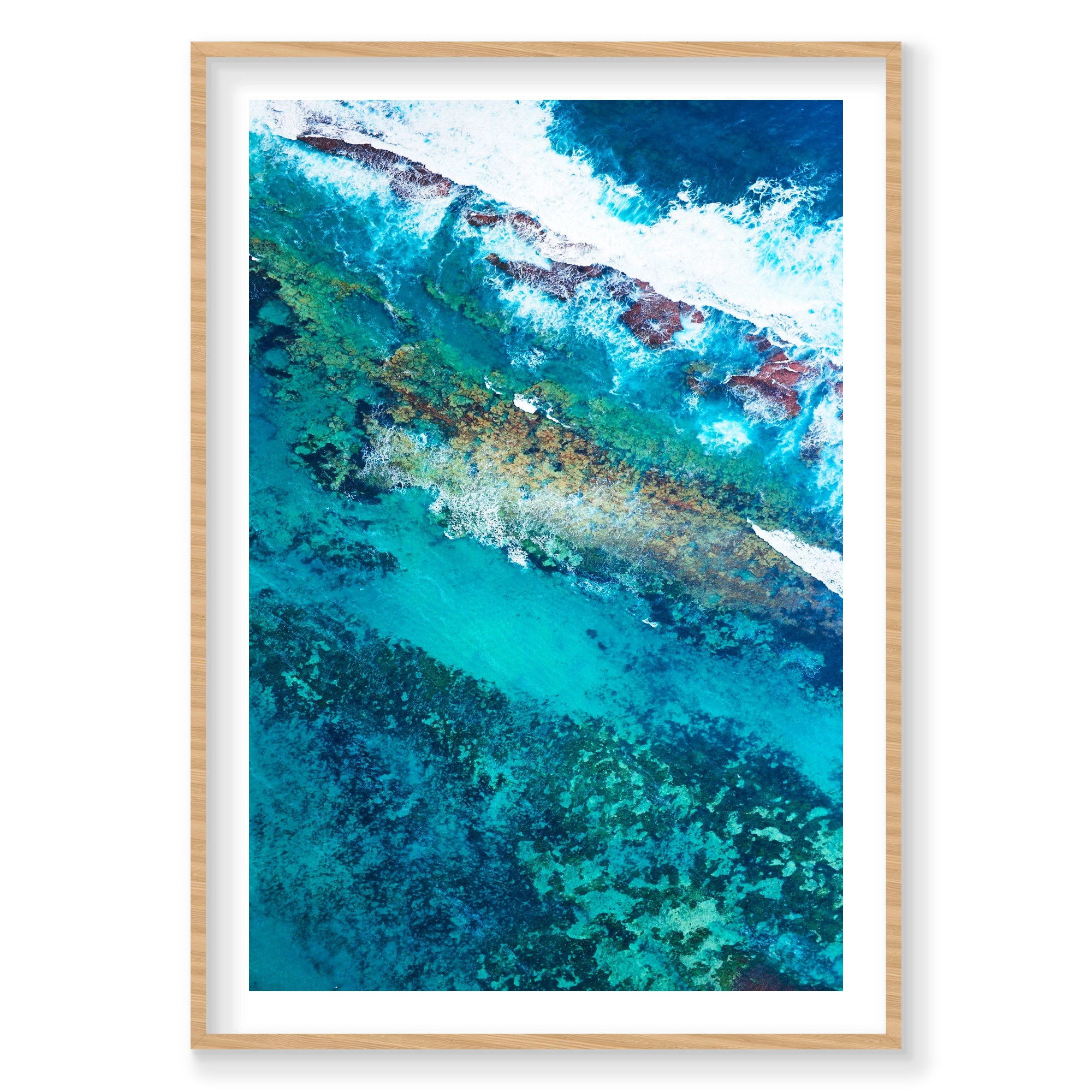 Shades Of Blue, Kalbarri, Vertical Print, natural Victorian Ash frame