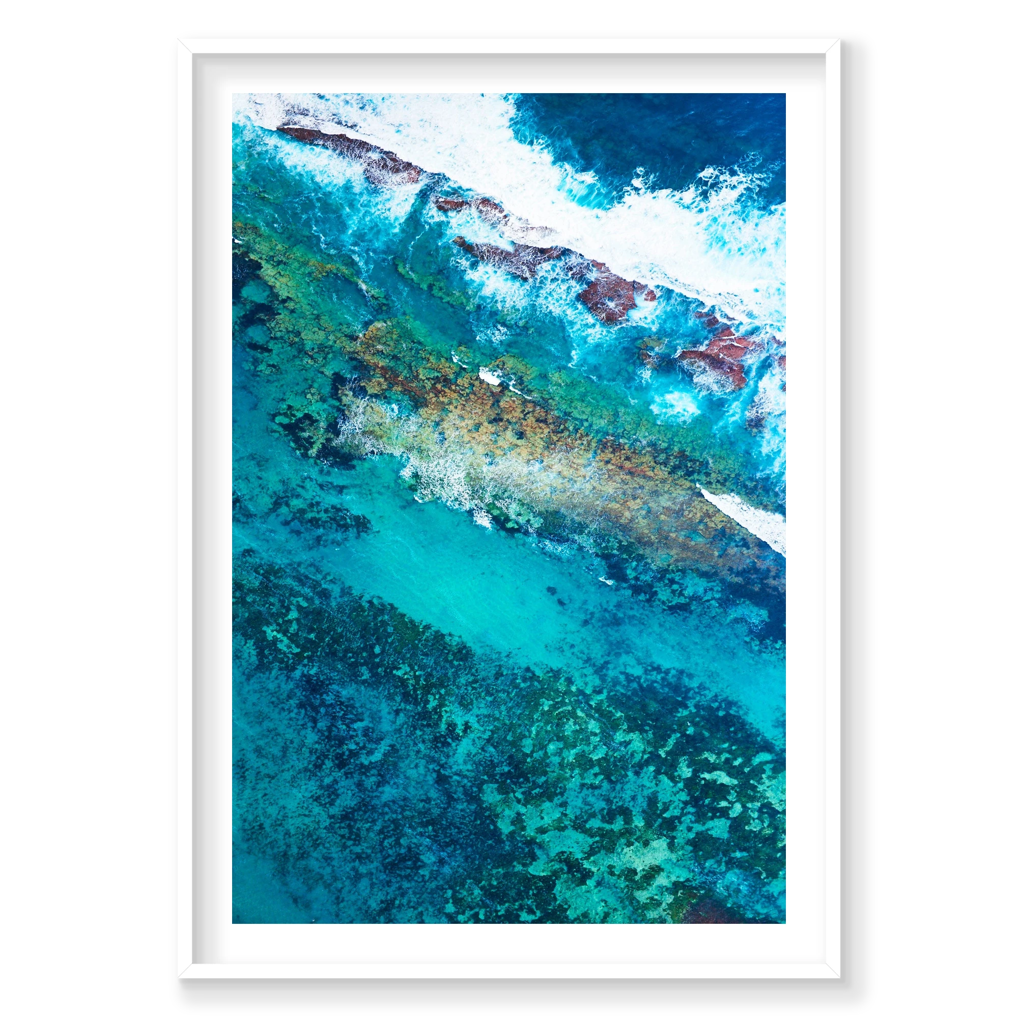 Shades Of Blue, Kalbarri, Vertical Print, white Victorian Ash frame