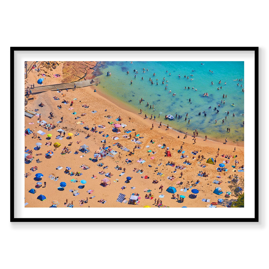 Shelly Beach, Horizontal Print, black Victorian Ash frame