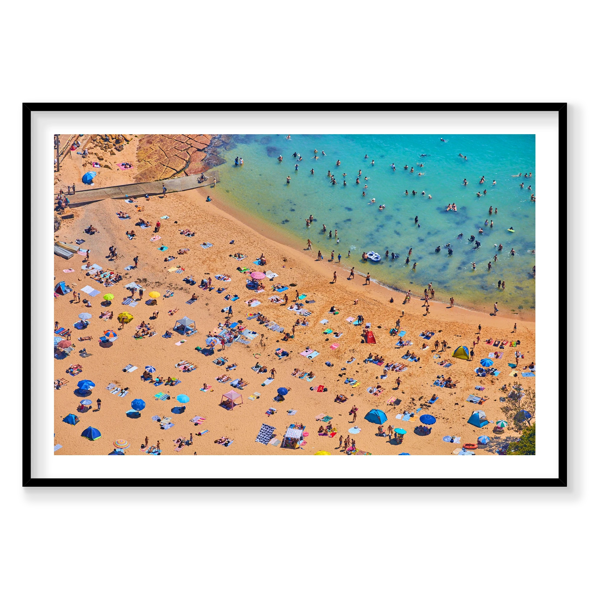 Shelly Beach, Horizontal Print, black Victorian Ash frame