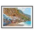 Spiaggia Grande Positano, Amalfi Coast, Horizontal Print, black Victorian Ash frame
