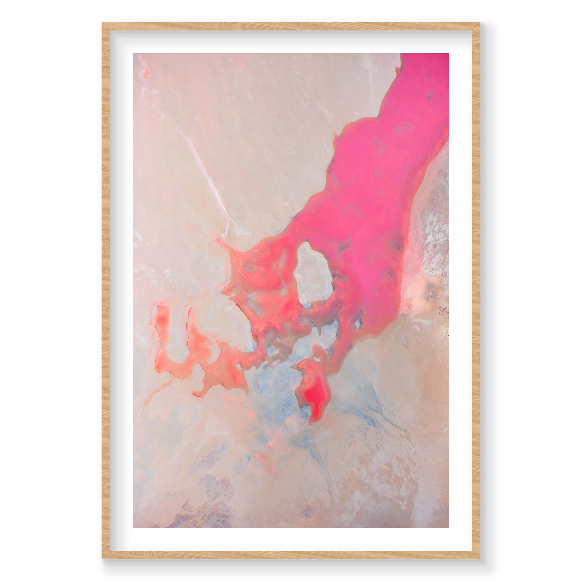 Splatter, Hutt Lagoon, Vertical Print, natural Victorian Ash frame
